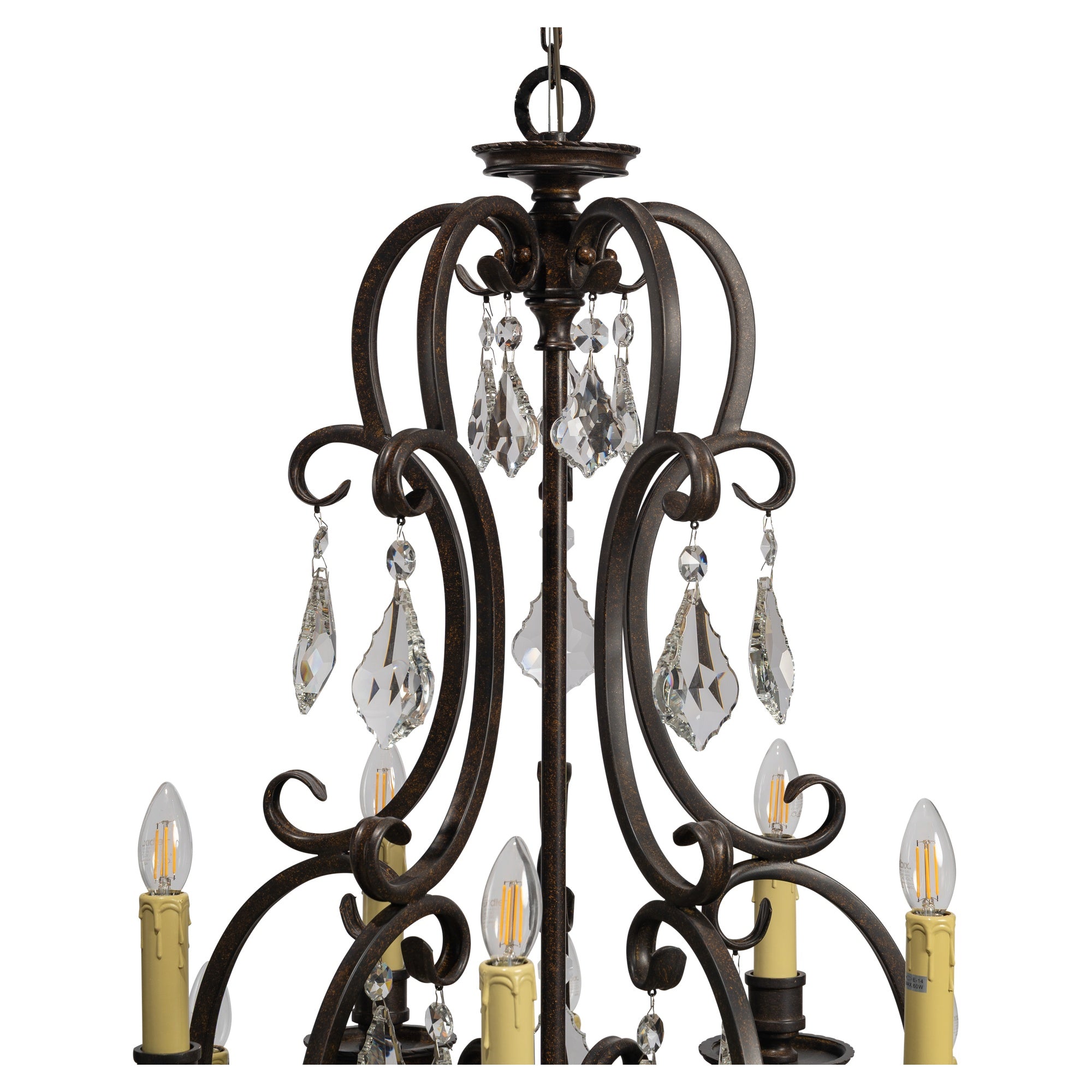 Louis 15th 15 Light Crystal Chandelier Bronze - 1000294