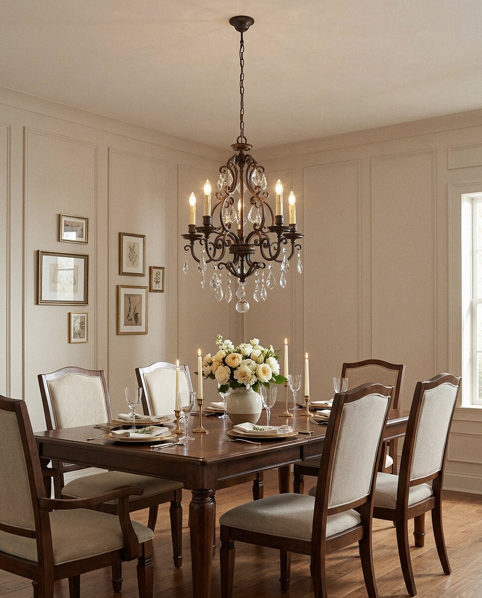 Louis 15th 5 Light Crystal Chandelier Bronze - 1000296
