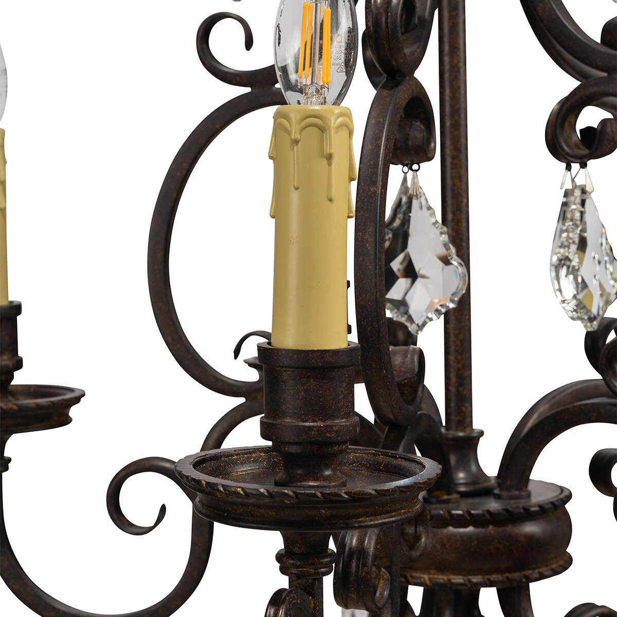 Louis 15th 5 Light Crystal Chandelier Bronze - 1000296