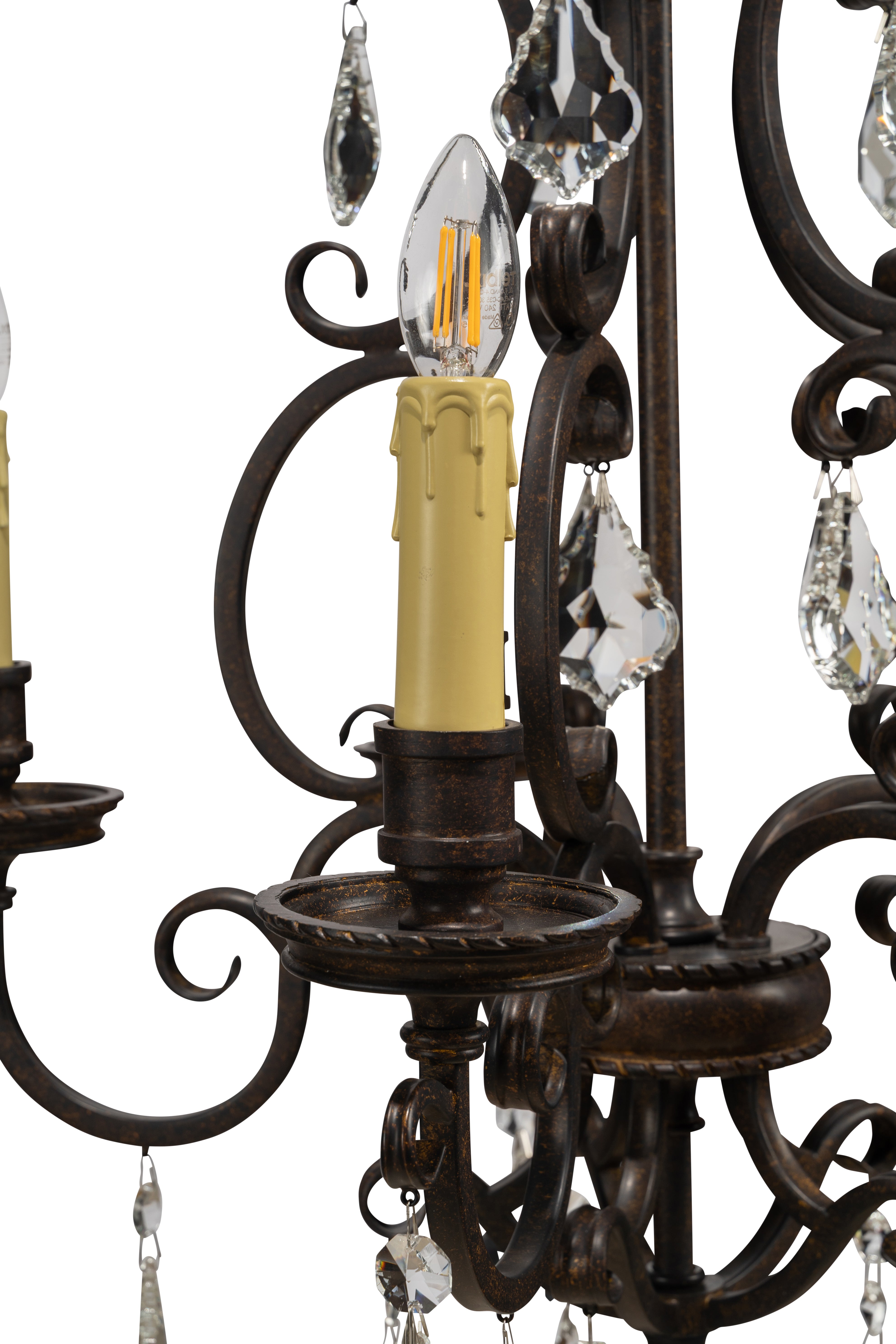 Louis 15th 5 Light Crystal Chandelier Bronze - 1000296