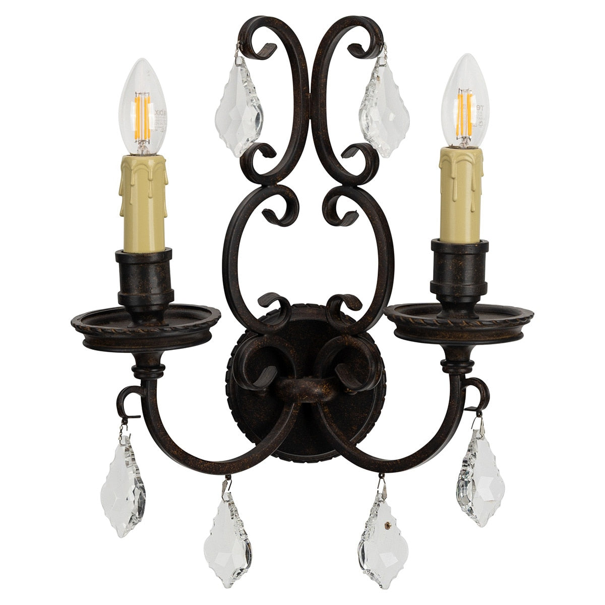 Louis 15th 2 Light Crystal Wall Light Bronze - 1000298
