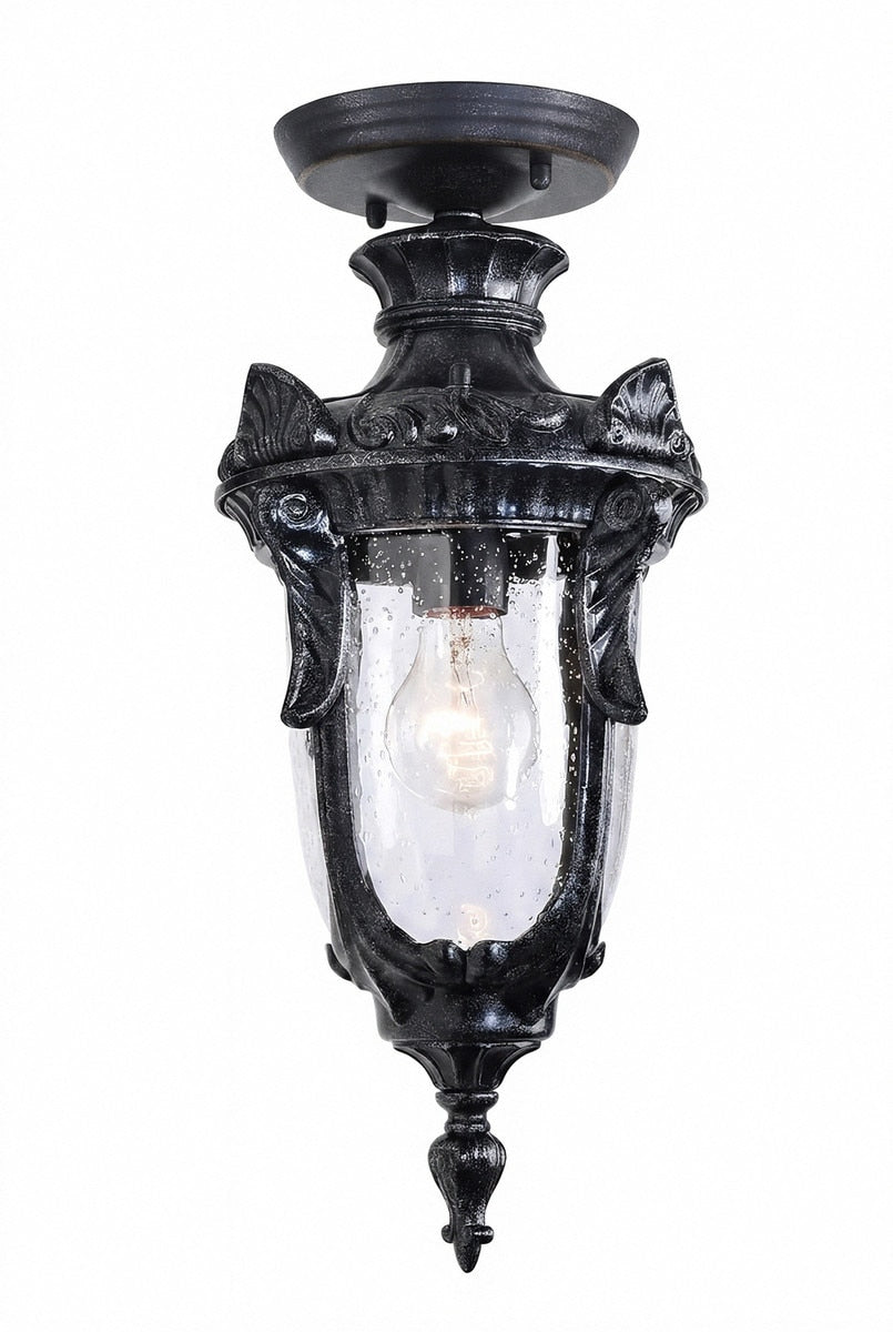 Wellington Medium Under Eave Light Antique Black IP44 - 1000579