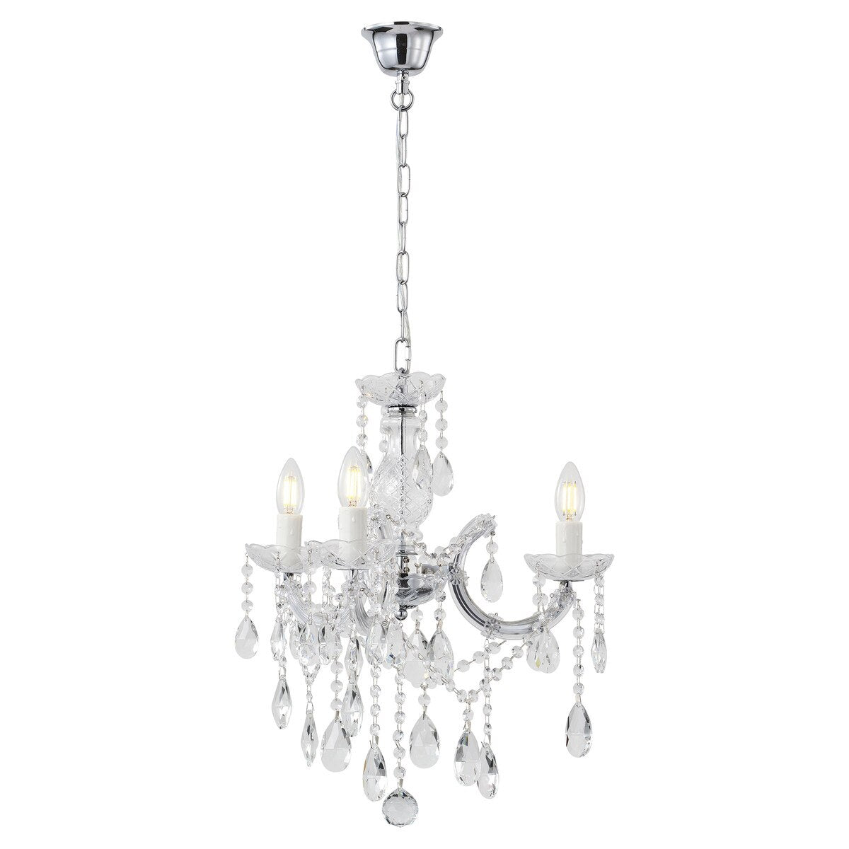 Zurich 3 Light Crystal Chandelier Chrome - 1000606
