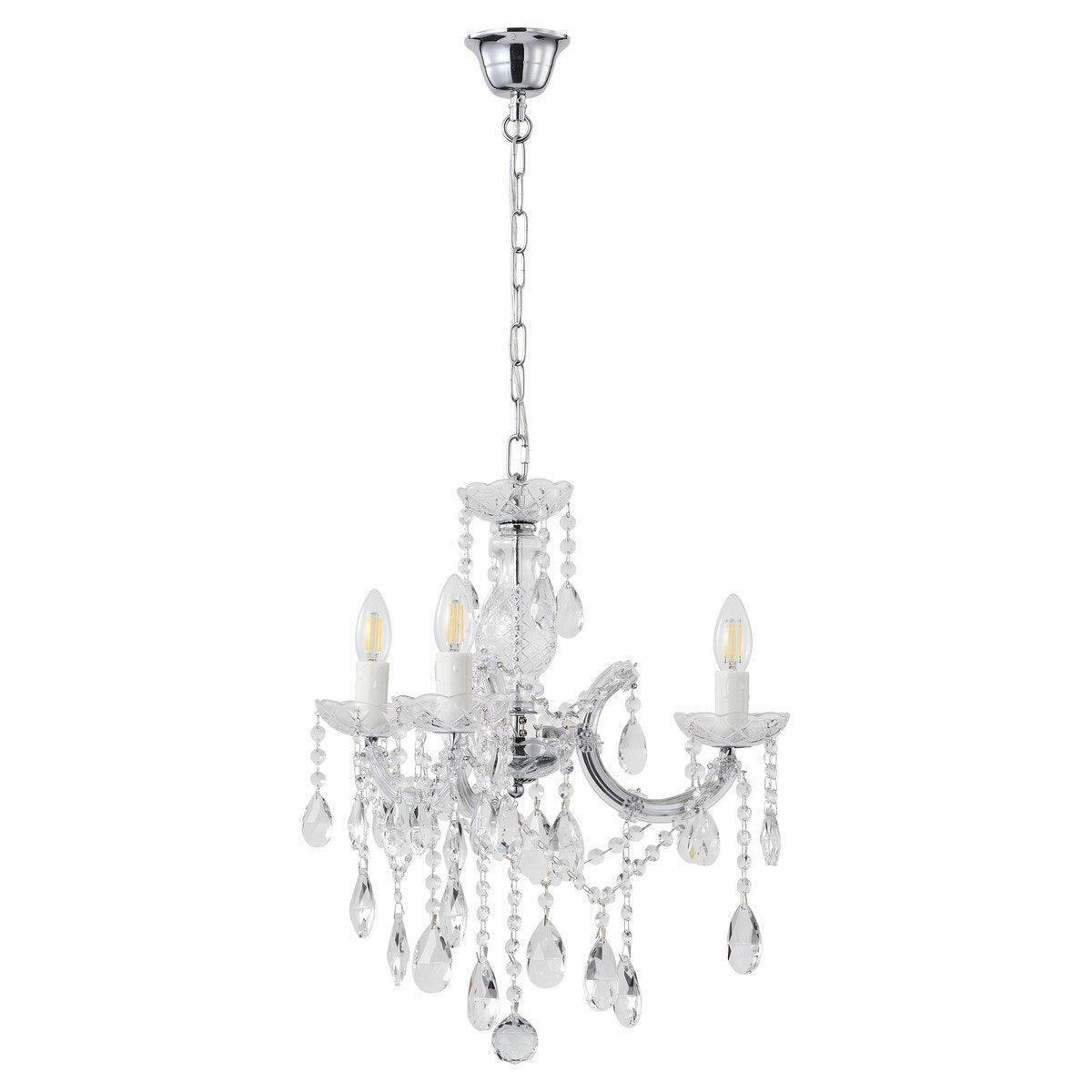 Zurich 3 Light Crystal Chandelier Chrome - 1000606