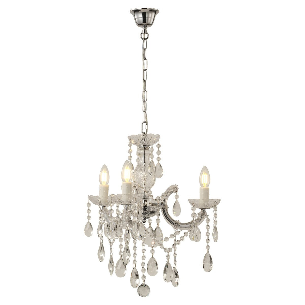 Zurich 3 Light Crystal Chandelier Chrome - 1000606