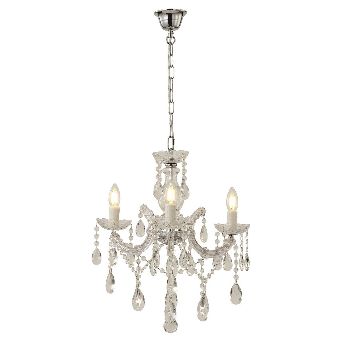 Zurich 3 Light Crystal Chandelier Chrome - 1000606