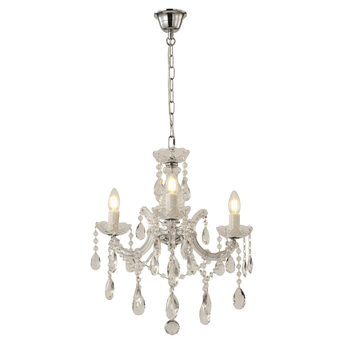 Zurich 3 Light Crystal Chandelier Chrome - 1000606