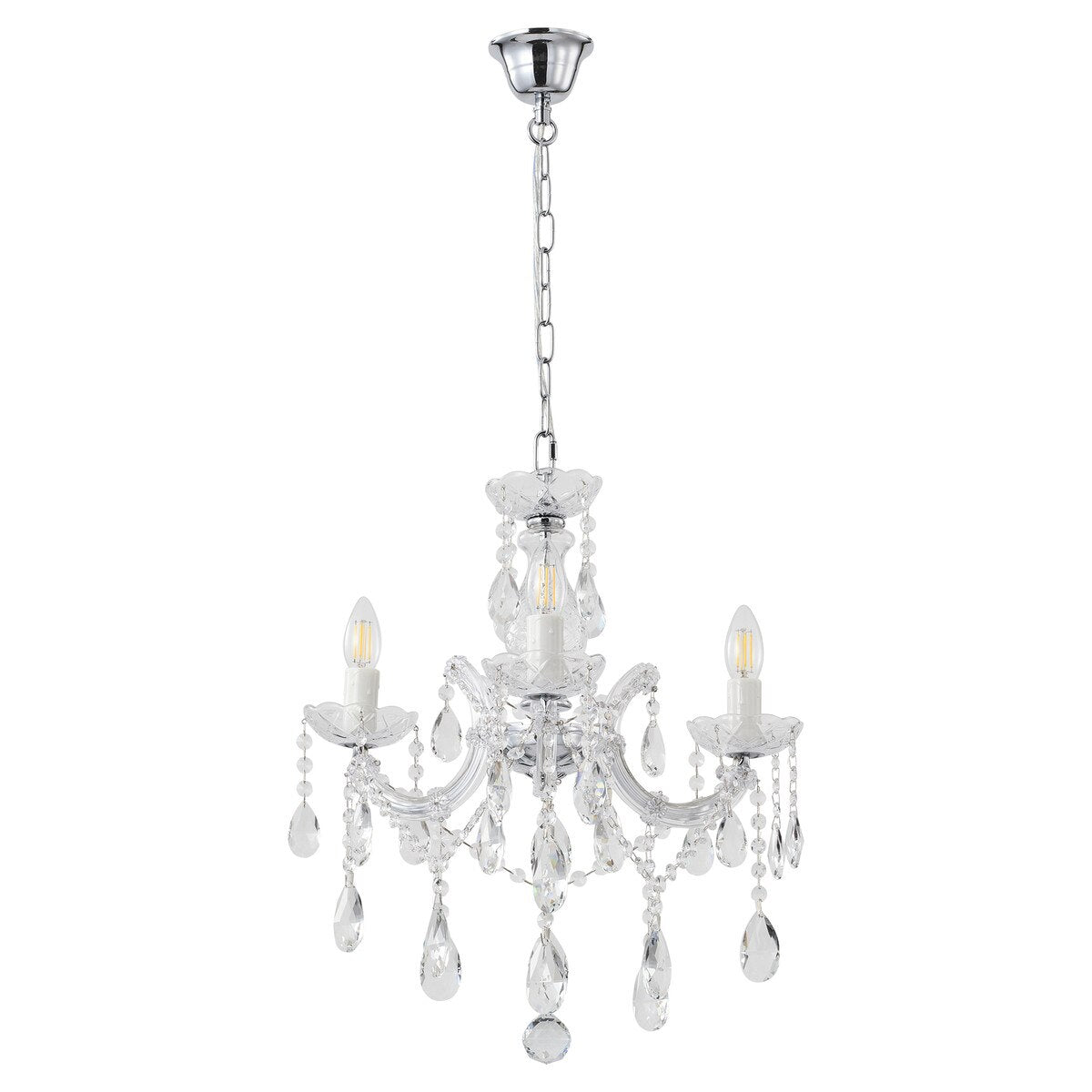 Zurich 3 Light Crystal Chandelier Chrome - 1000606
