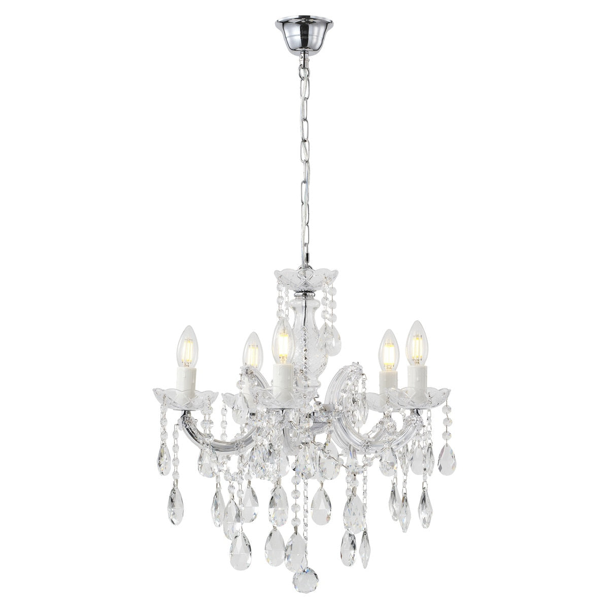Zurich 5 Light Crystal Chandelier Chrome - 1000607