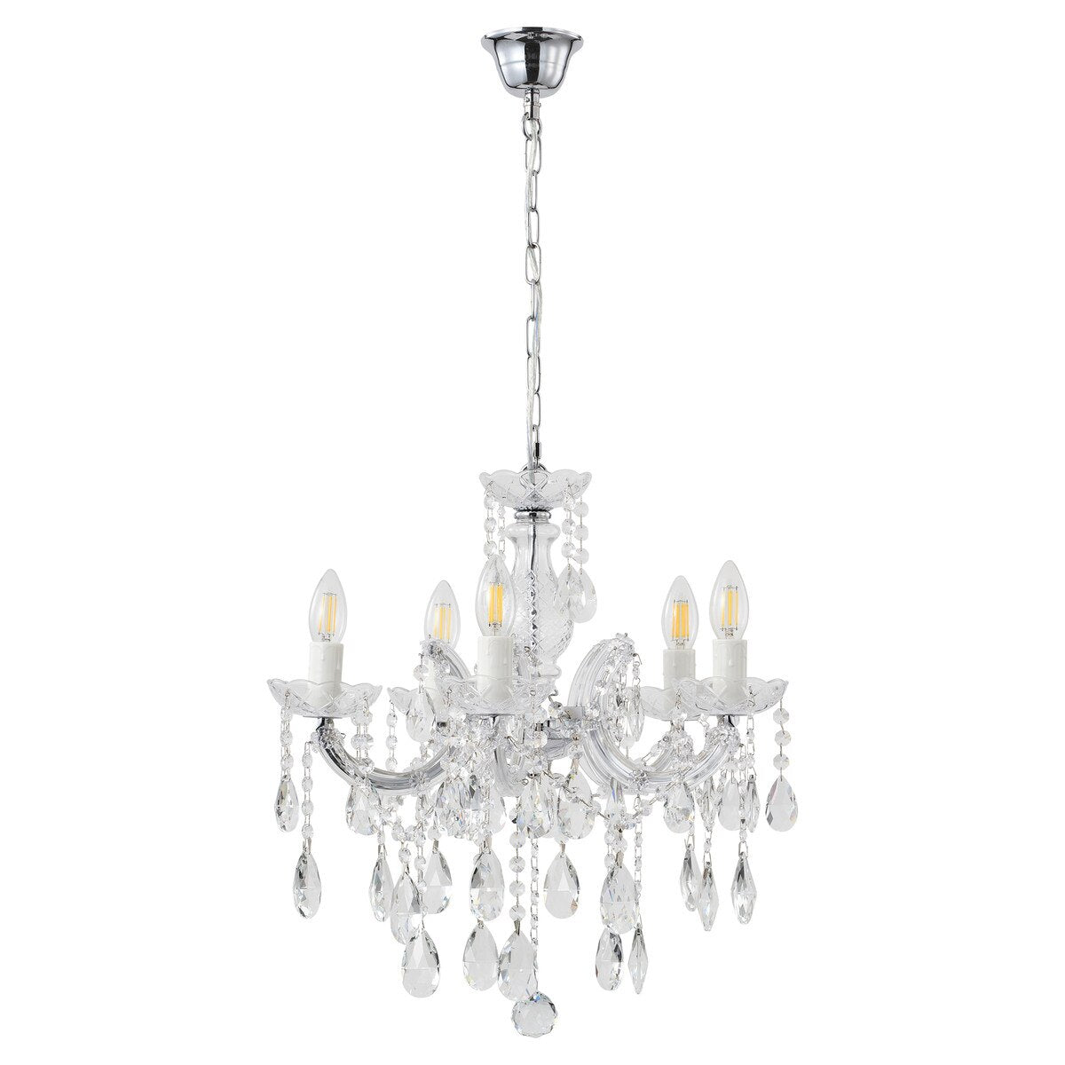 Zurich 5 Light Crystal Chandelier Chrome - 1000607