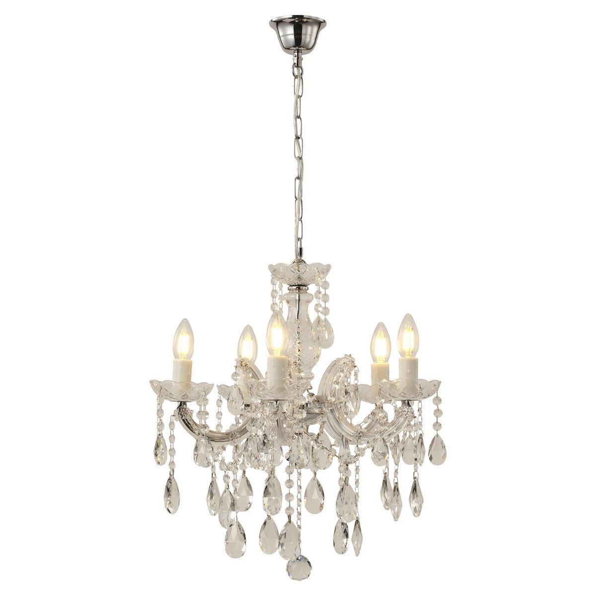 Zurich 5 Light Crystal Chandelier Chrome - 1000607