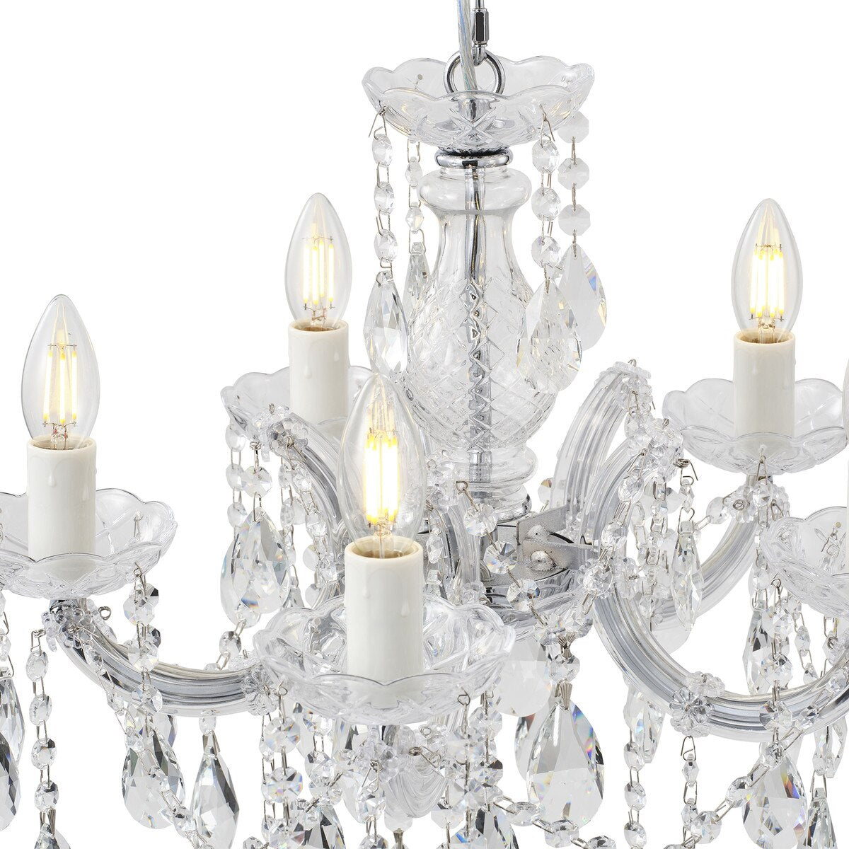 Zurich 5 Light Crystal Chandelier Chrome - 1000607