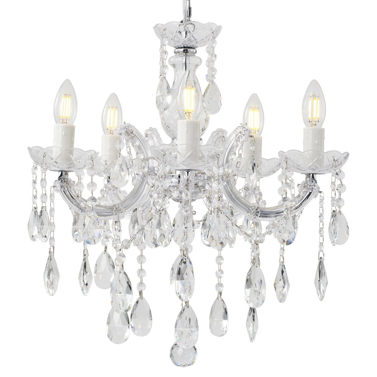 Zurich 5 Light Crystal Chandelier Chrome - 1000607