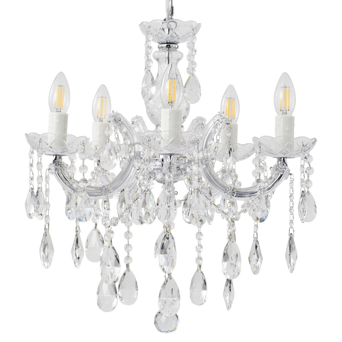 Zurich 5 Light Crystal Chandelier Chrome - 1000607
