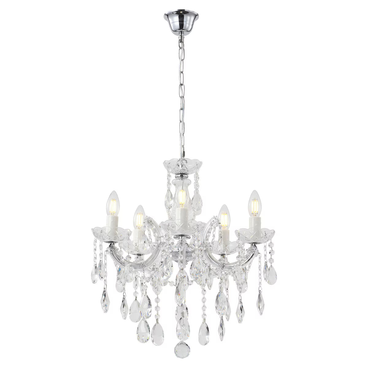 Zurich 5 Light Crystal Chandelier Chrome - 1000607