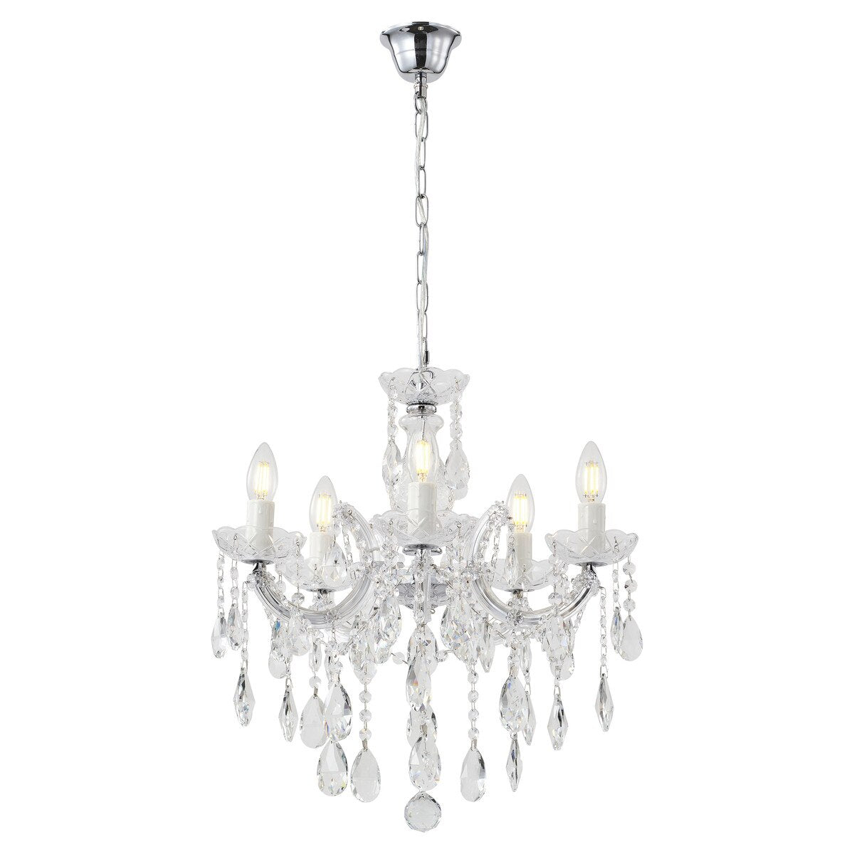 Zurich 5 Light Crystal Chandelier Chrome - 1000607