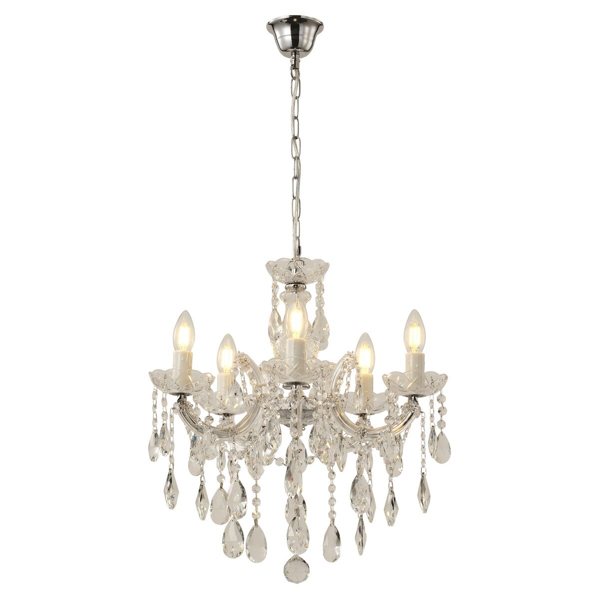 Zurich 5 Light Crystal Chandelier Chrome - 1000607