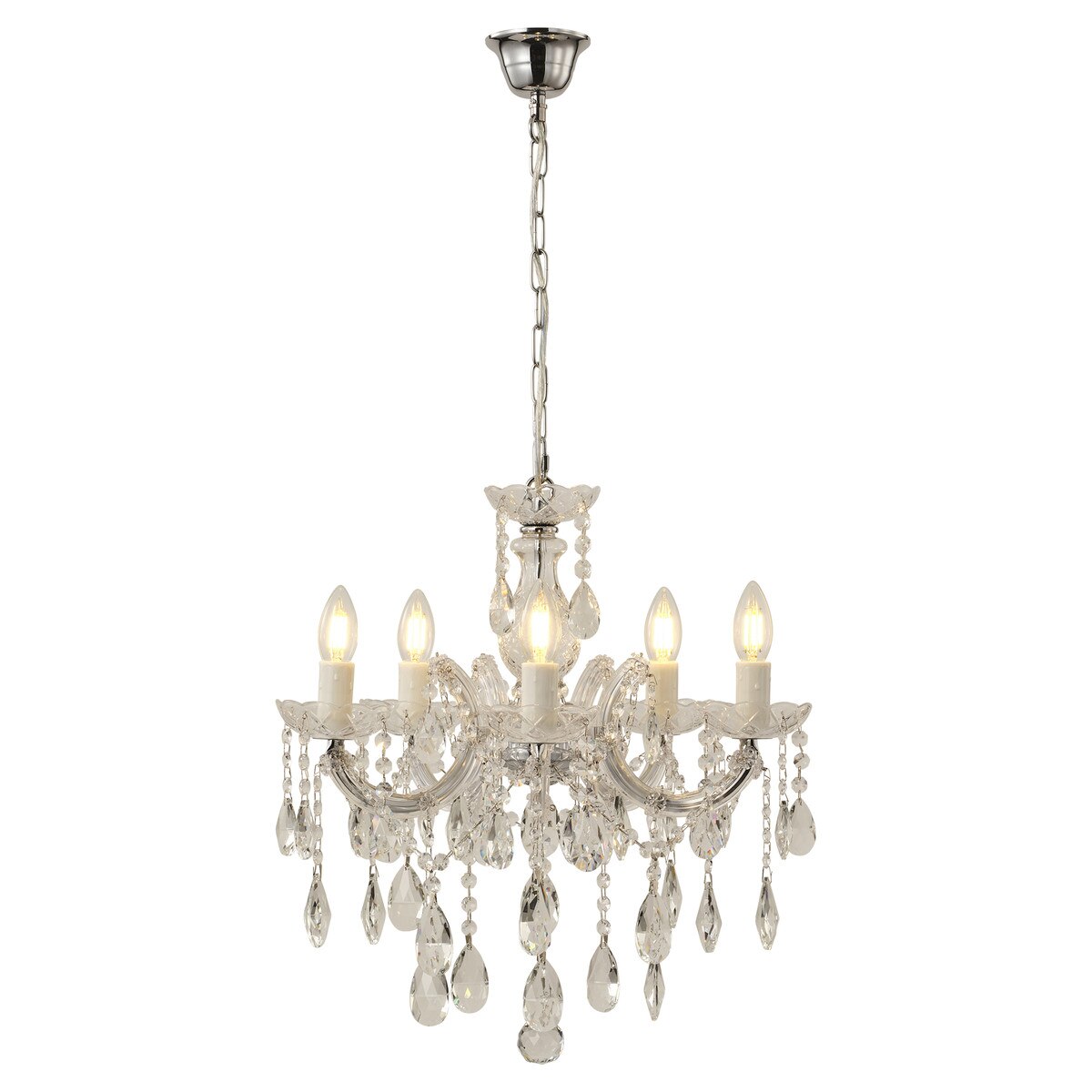 Zurich 5 Light Crystal Chandelier Chrome - 1000607