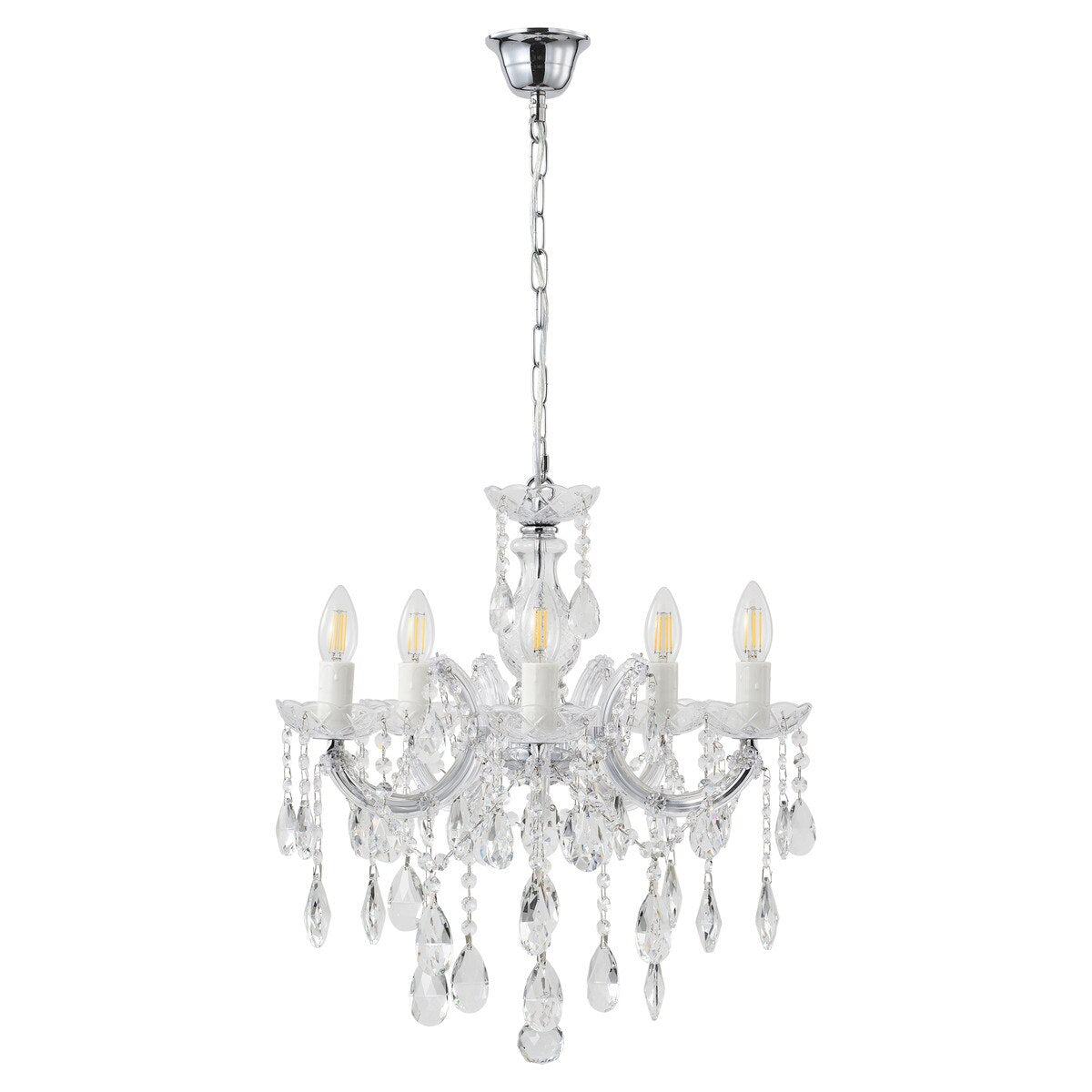 Zurich 5 Light Crystal Chandelier Chrome - 1000607