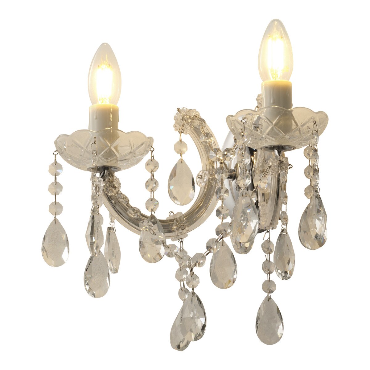 Zurich 2 Light Crystal Wall Light Chrome - 1000610
