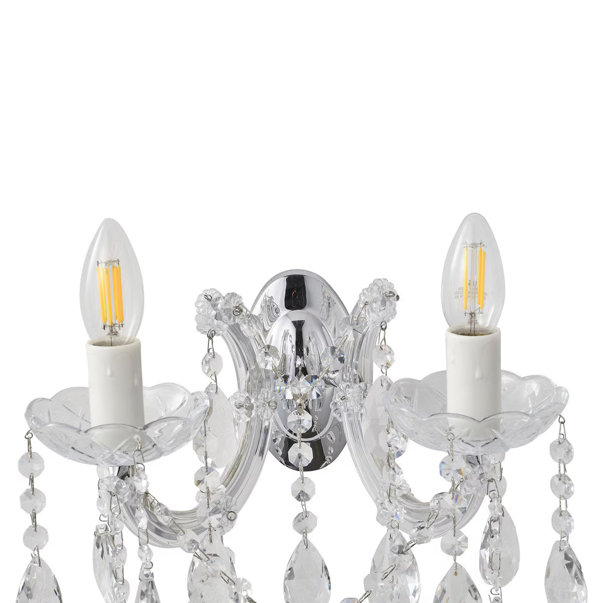 Zurich 2 Light Crystal Wall Light Chrome - 1000610