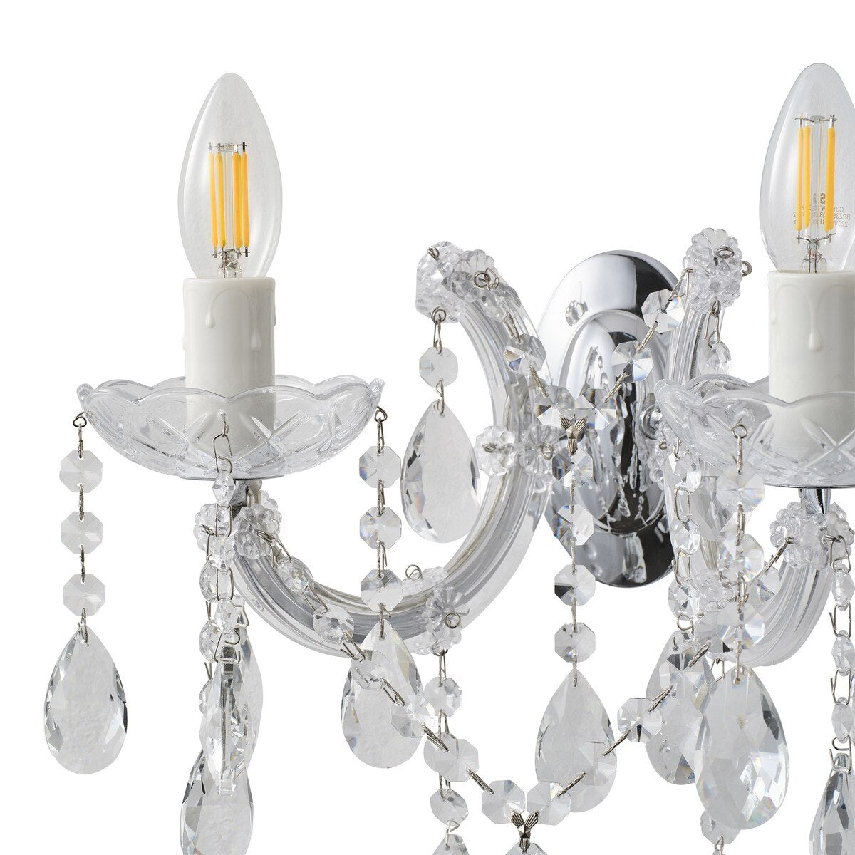 Zurich 2 Light Crystal Wall Light Chrome - 1000610