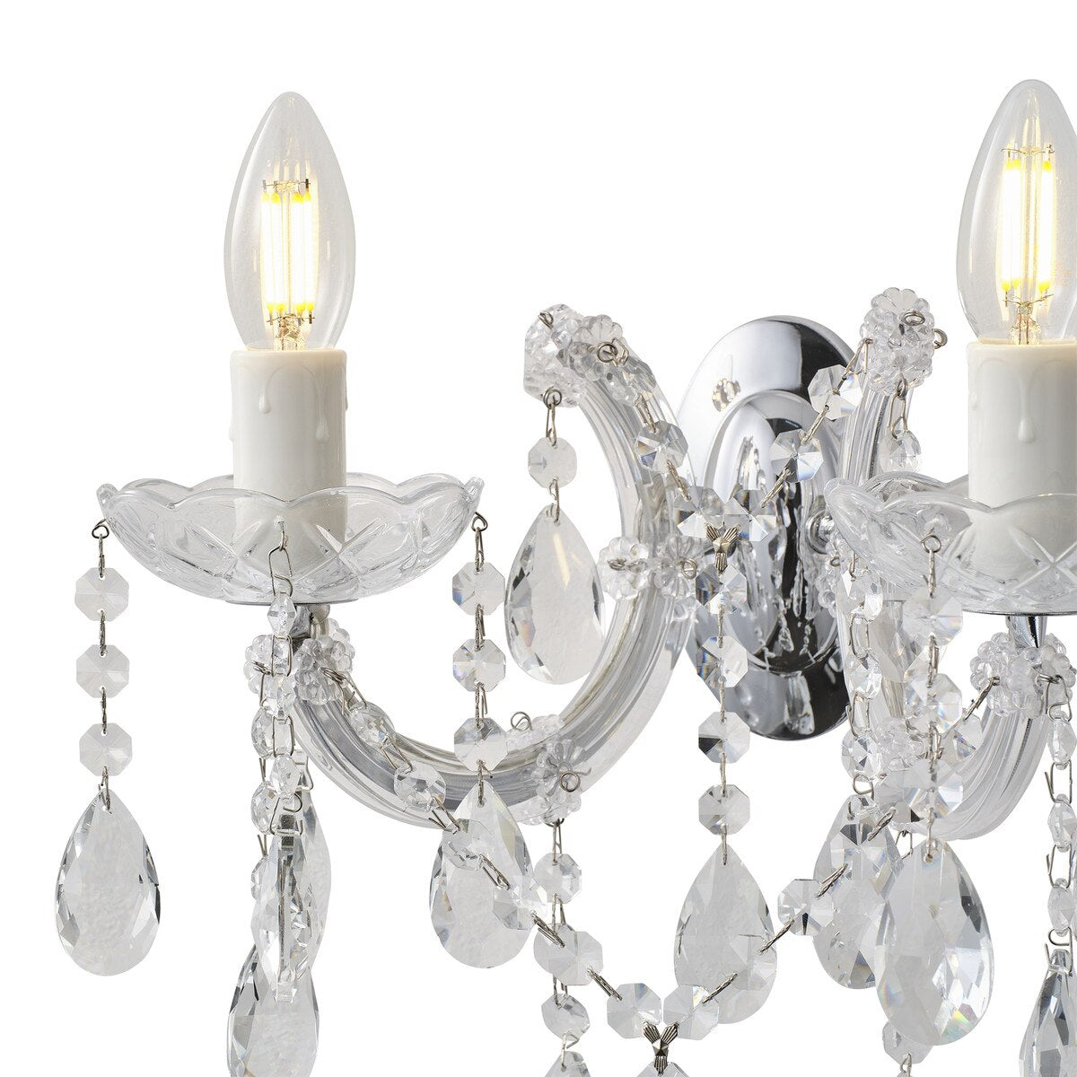 Zurich 2 Light Crystal Wall Light Chrome - 1000610