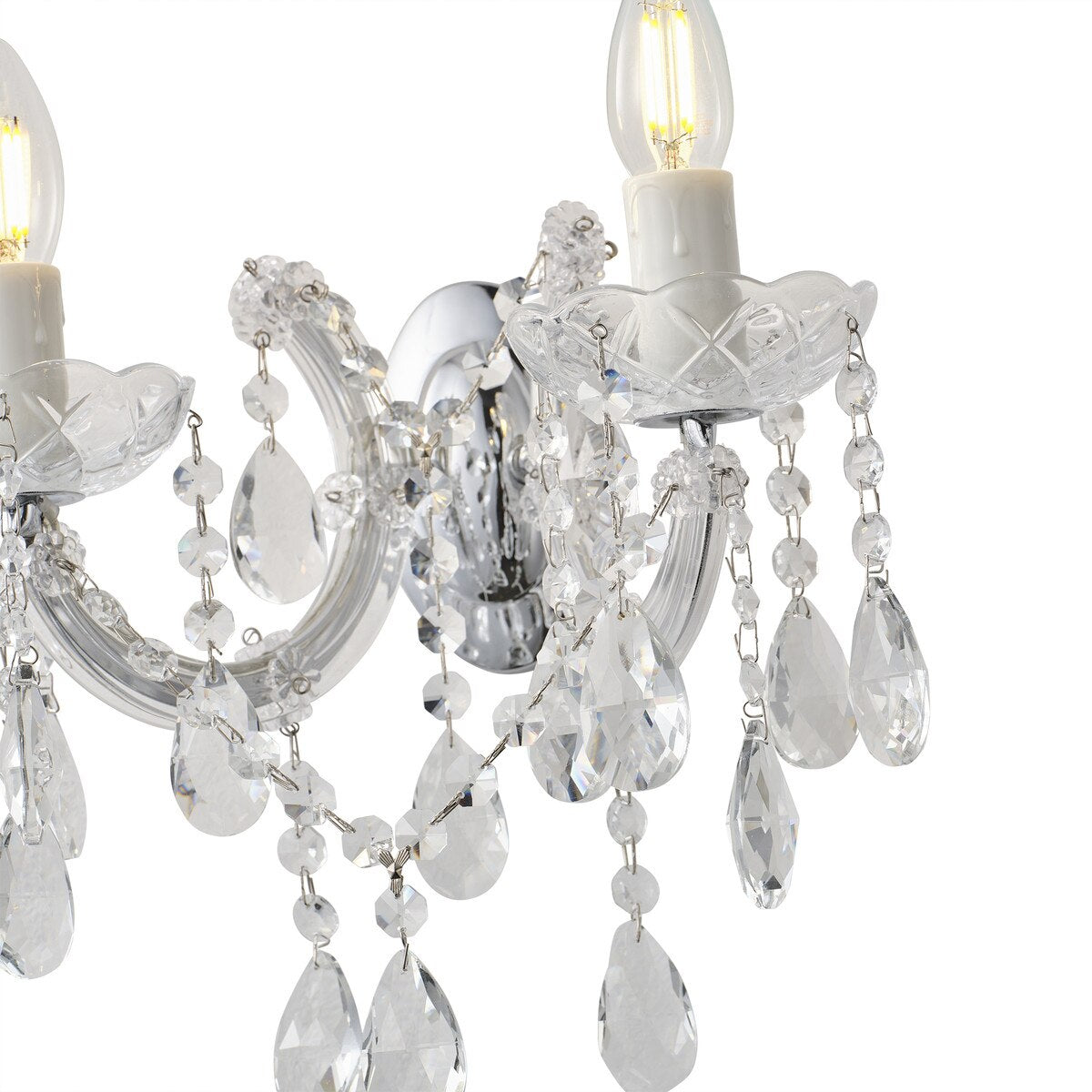 Zurich 2 Light Crystal Wall Light Chrome - 1000610