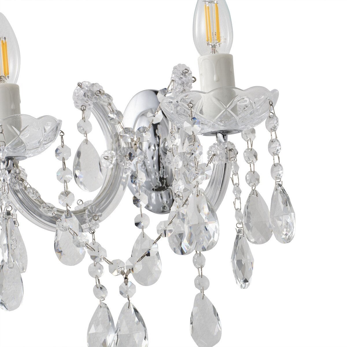 Zurich 2 Light Crystal Wall Light Chrome - 1000610