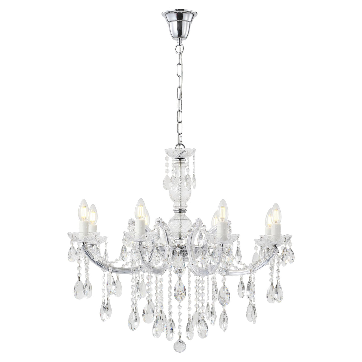 Zurich Chandelier 8 Lights Chrome Aluminium - 1000617