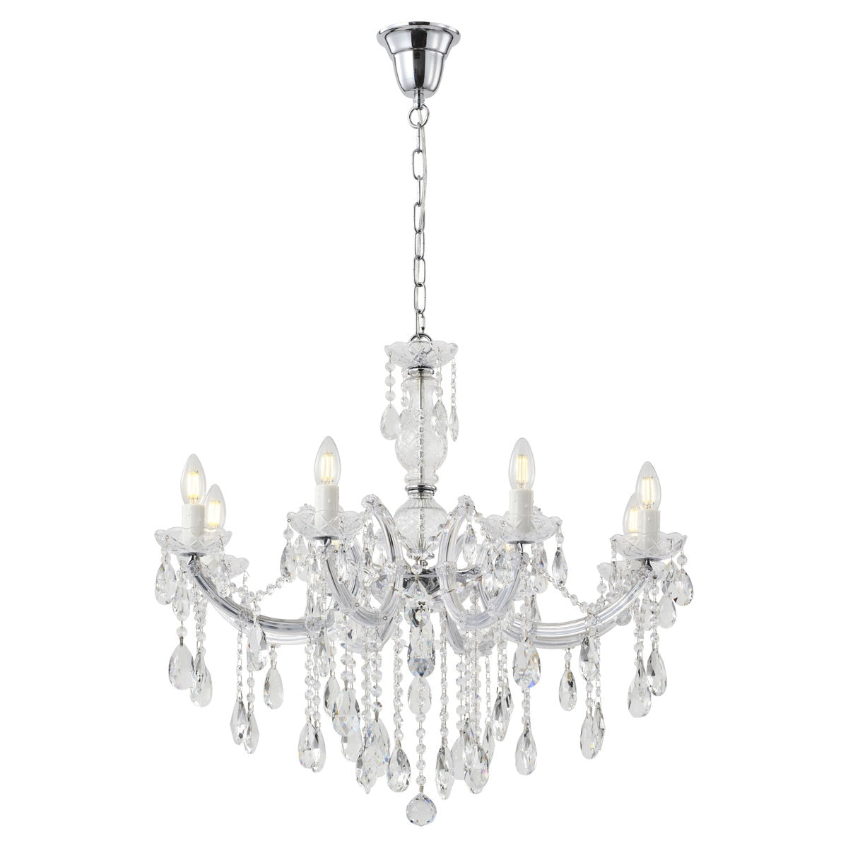 Zurich Chandelier 8 Lights Chrome Aluminium - 1000617