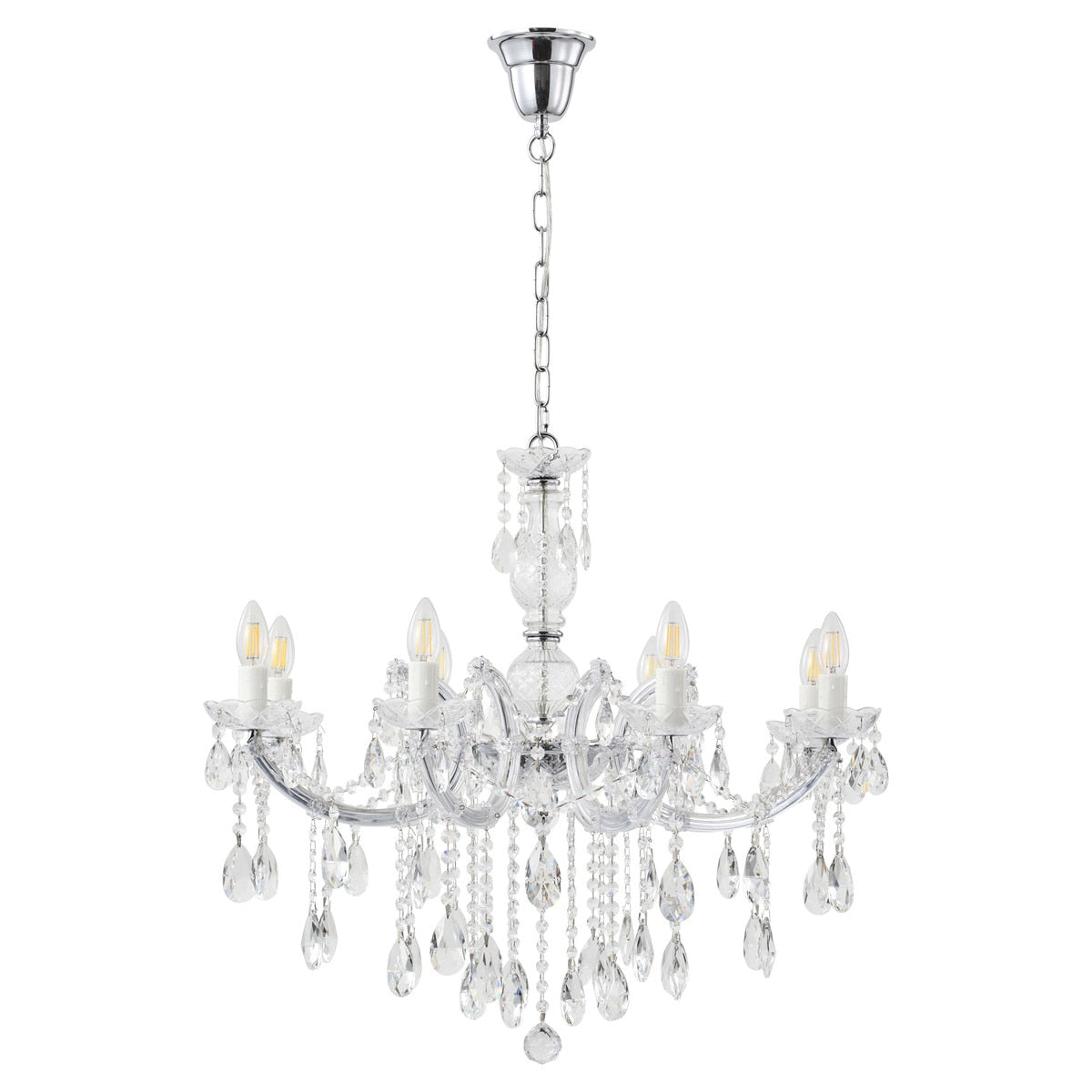 Zurich Chandelier 8 Lights Chrome Aluminium - 1000617