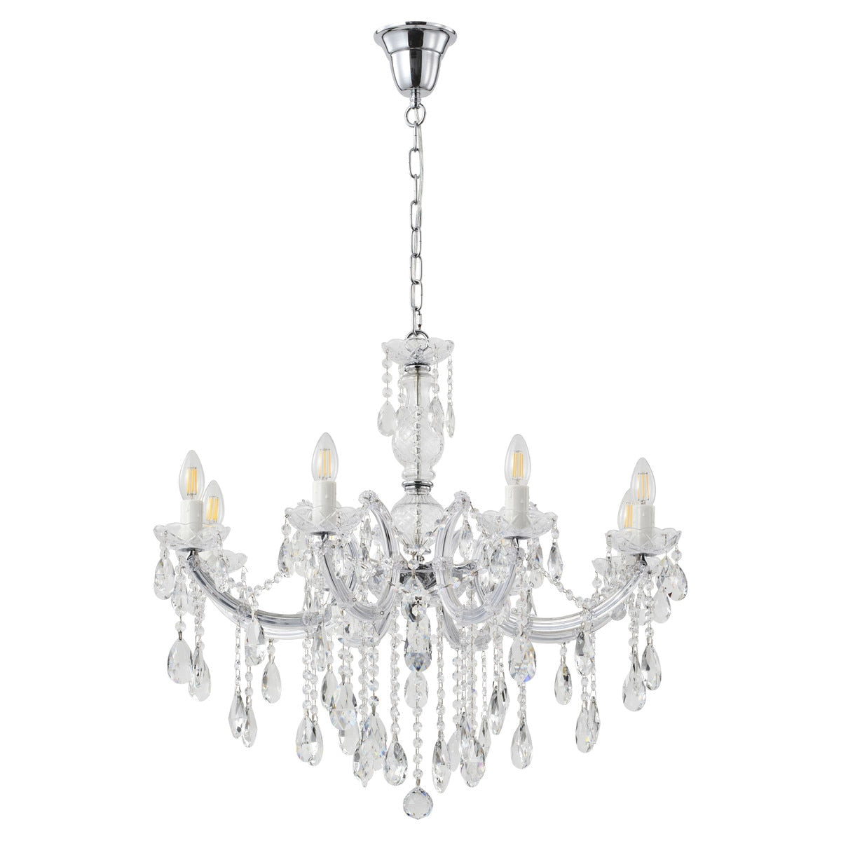 Zurich Chandelier 8 Lights Chrome Aluminium - 1000617