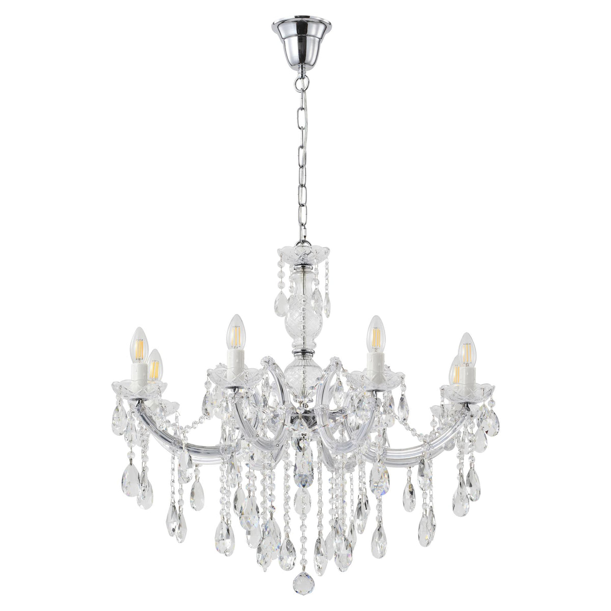 Zurich Chandelier 8 Lights Chrome Aluminium - 1000617