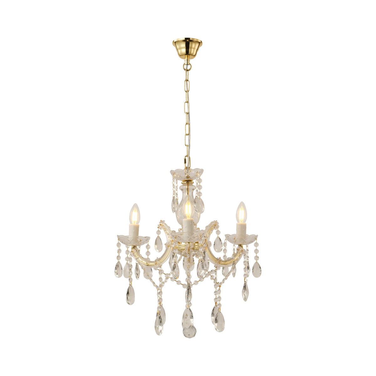 Zurich Chandelier 3 Lights Gold Aluminium - 1000623
