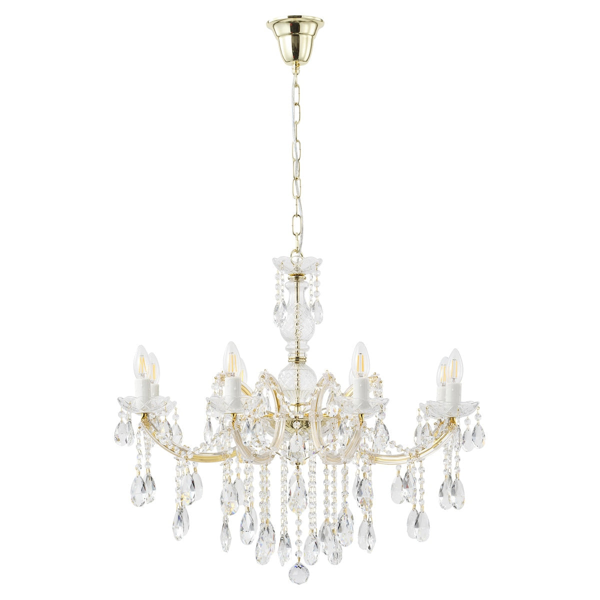 Zurich Chandelier 8 Lights Gold Aluminium - 1000625