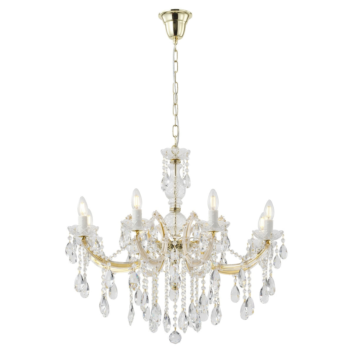 Zurich Chandelier 8 Lights Gold Aluminium - 1000625
