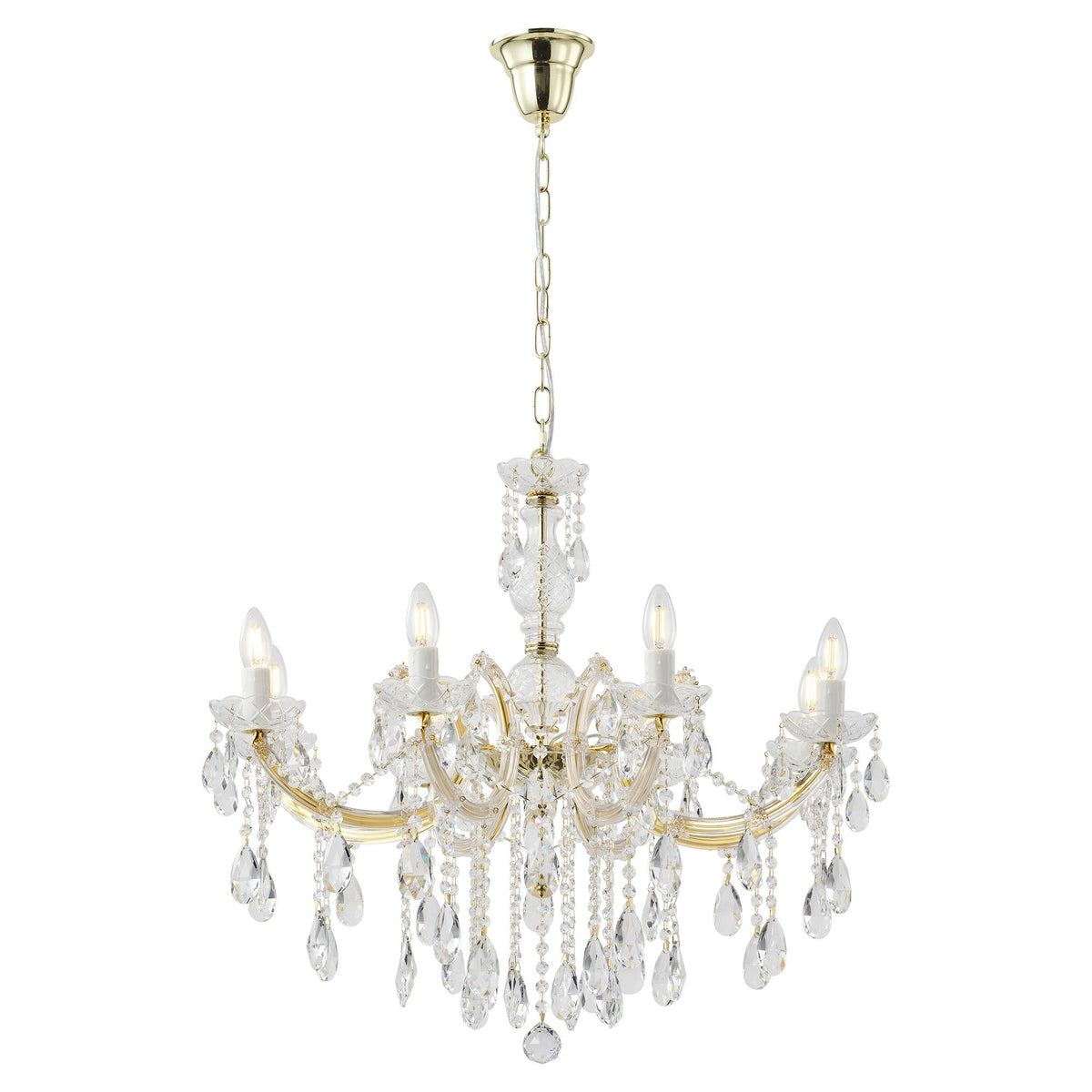 Zurich Chandelier 8 Lights Gold Aluminium - 1000625