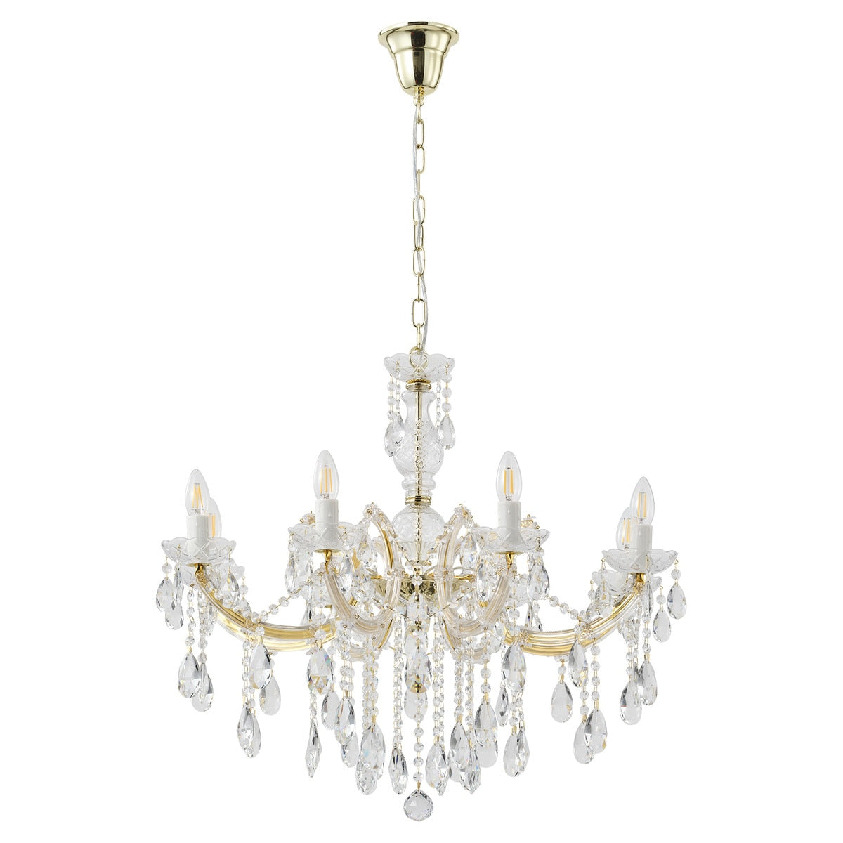 Zurich Chandelier 8 Lights Gold Aluminium - 1000625