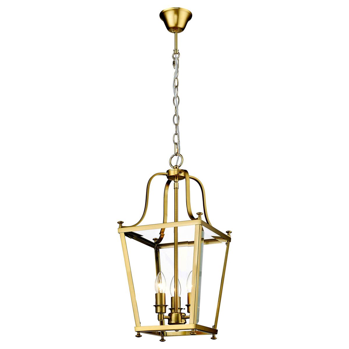 Montana Ceiling Lantern 3 Lights Satin Brass Aluminium - 1000651