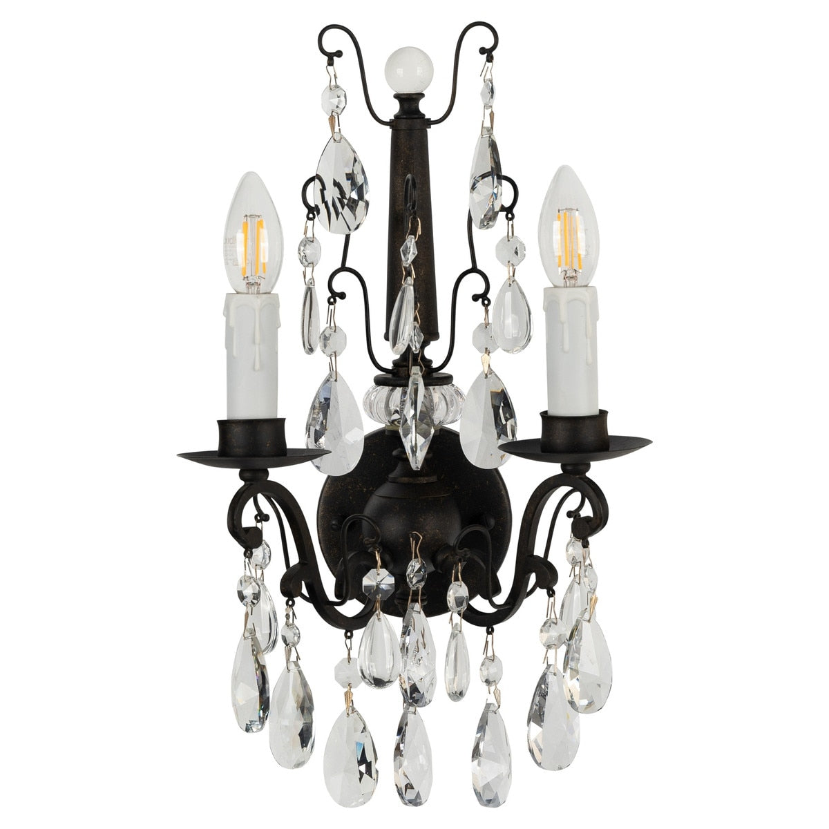 Salzburg 2 Light Crystal Wall Light Bronze - 1000800