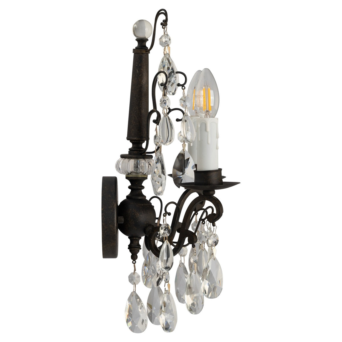 Salzburg 2 Light Crystal Wall Light Bronze - 1000800