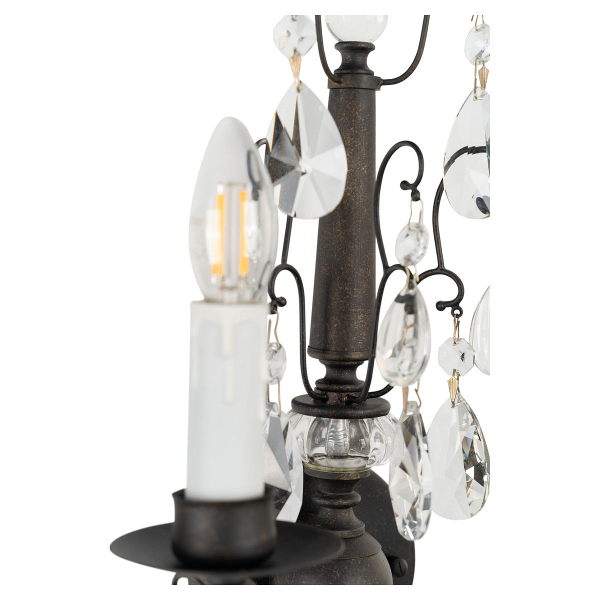Salzburg 2 Light Crystal Wall Light Bronze - 1000800