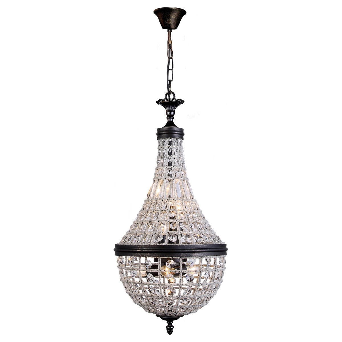 Marseilles Small 6 Light Crystal Basket Bronze - 1000809