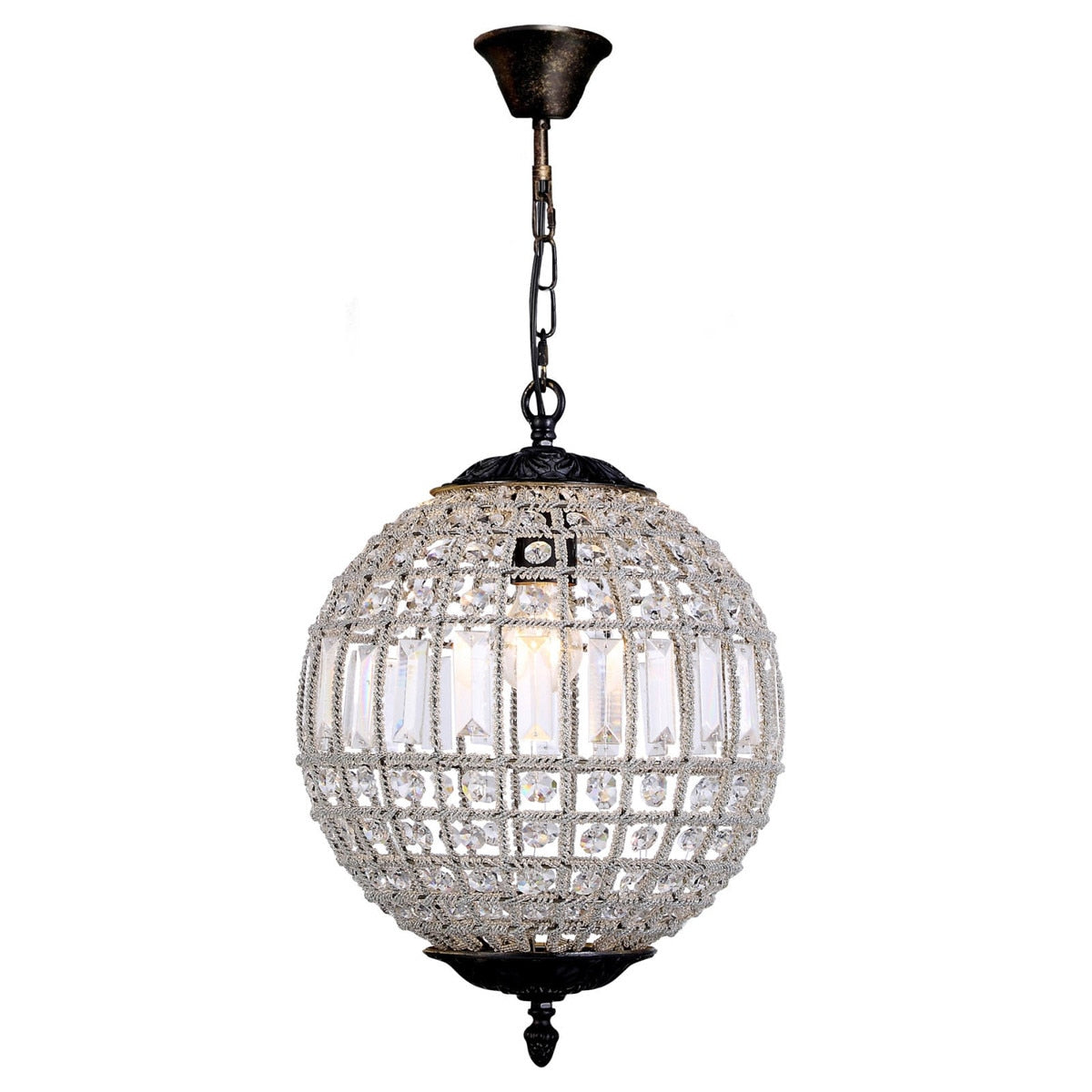 Marseilles Small 1 Light Crystal Ball Bronze - 1000811