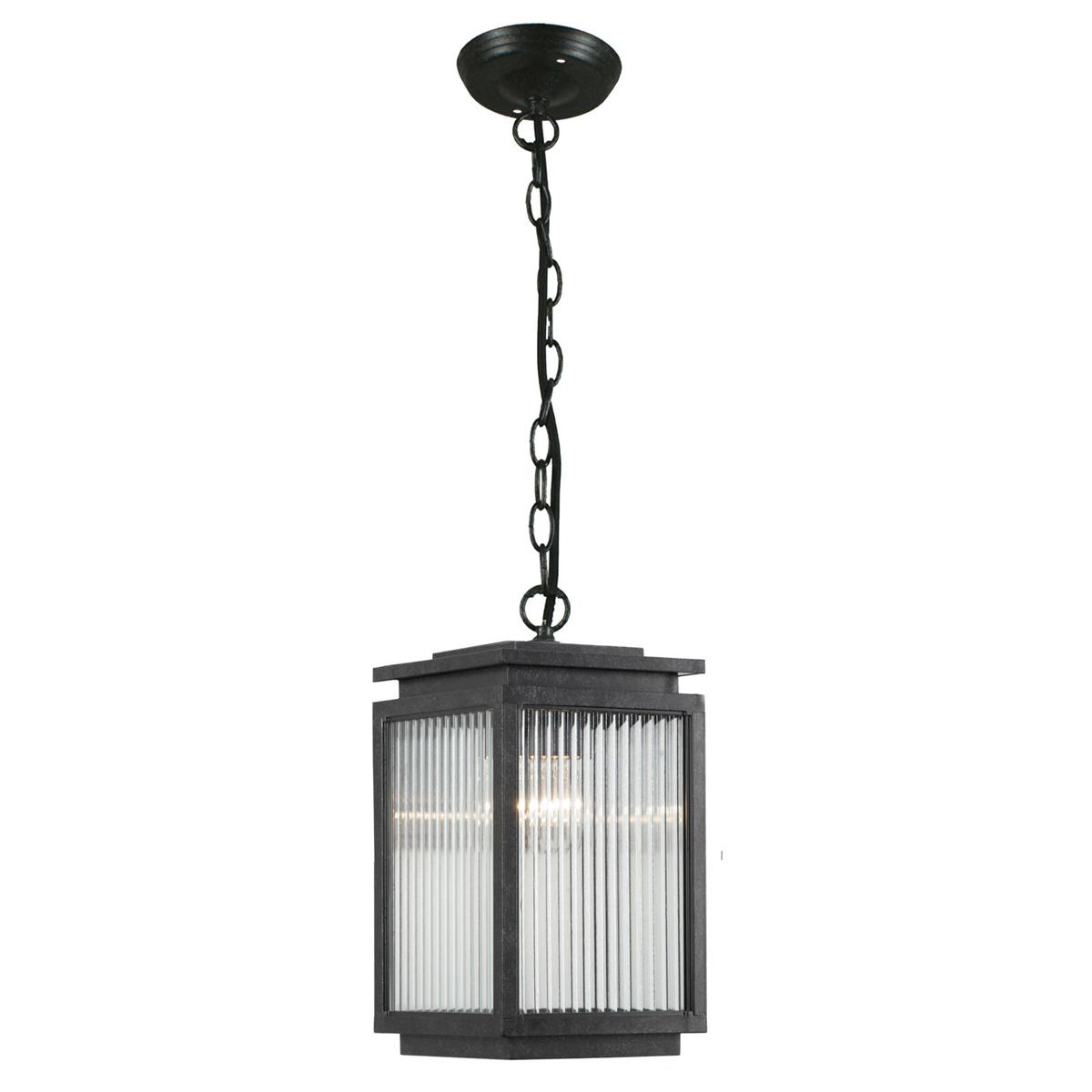 Boulevard Outdoor Pendant Light Chain Antique Black Aluminium - 1000824