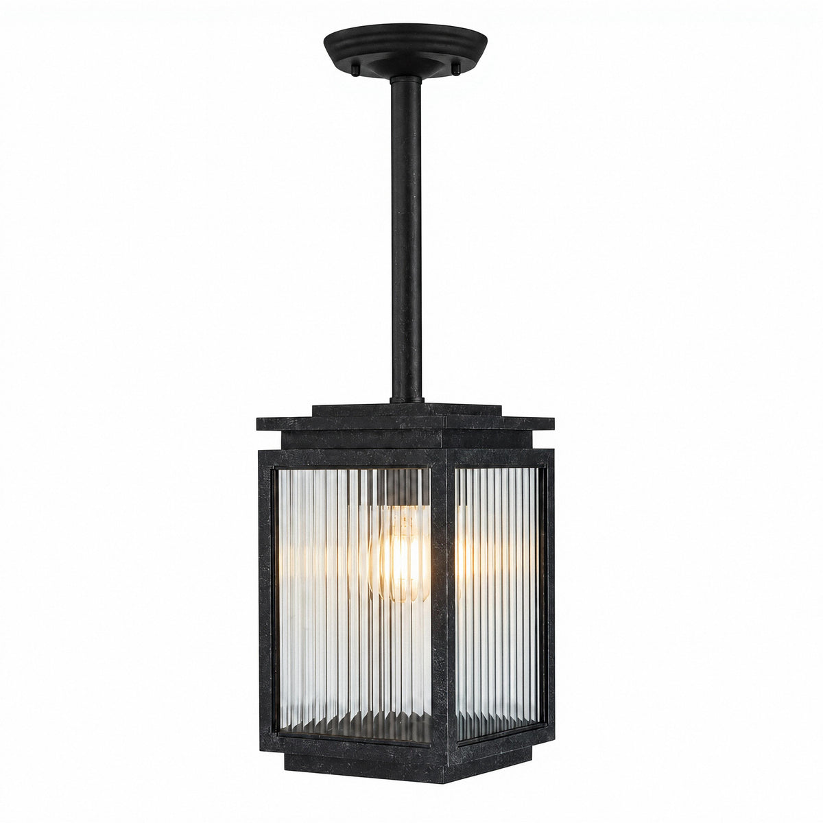Boulevard Outdoor Pendant Light Rod Antique Black Aluminium - 1000825