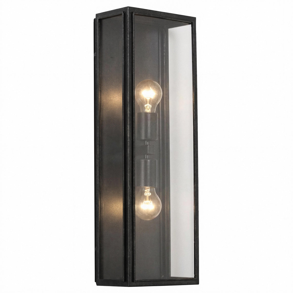Plaza Exterior Wall 2 Lights Antique Black Aluminium - 1000853