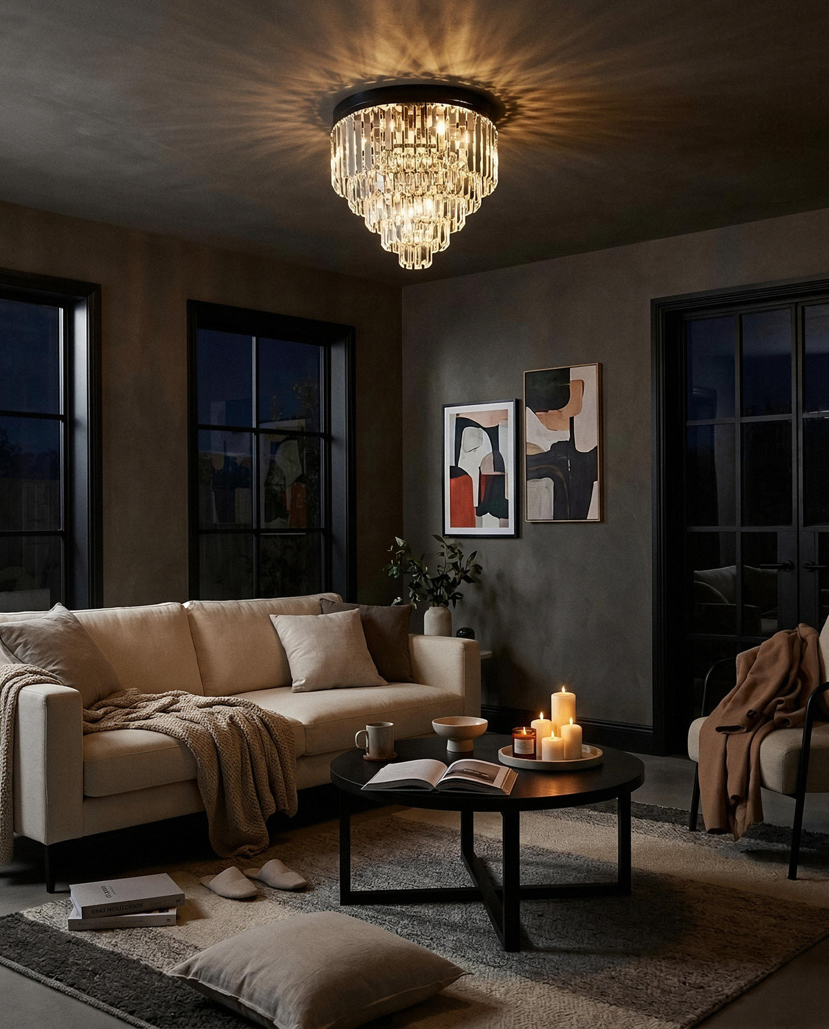 Celestial Flush Mount 6 Lights Matt Black Aluminium - 1001090