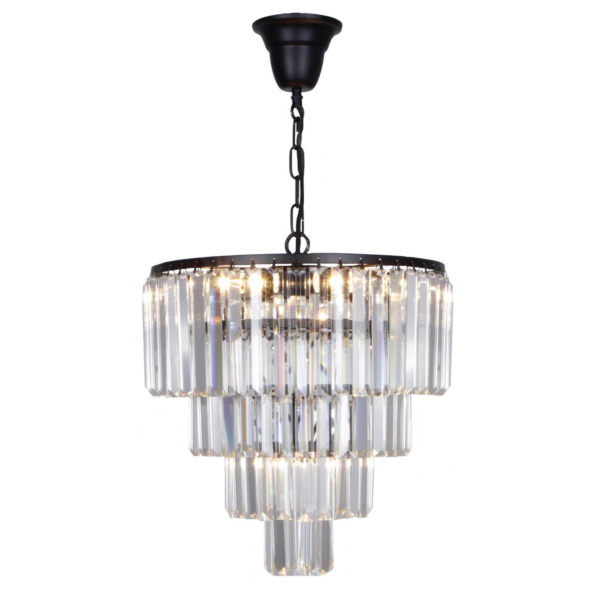 Celestial Crystal Pendant 5 Lights Matt Black Aluminium - 1001093